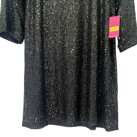 Vince Camuto Black Sequin Long Sleeve Dress - Picture 8 of 14